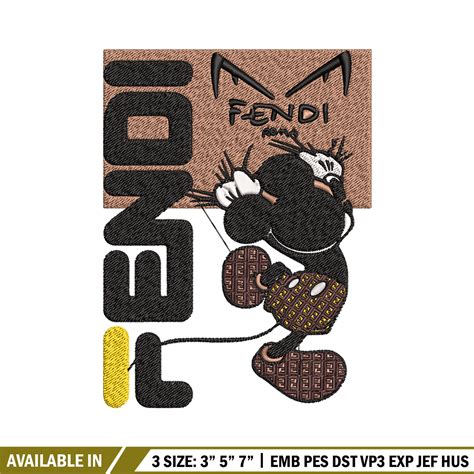 Fendi logo embroidery design 